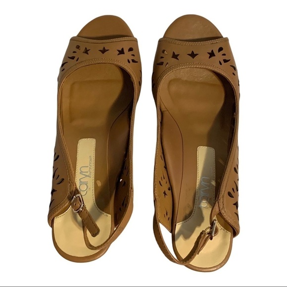 Taryn Rose (NWT) Sling Back, Peep Toe Leather Heels, size 10 - Picture 4 of 10